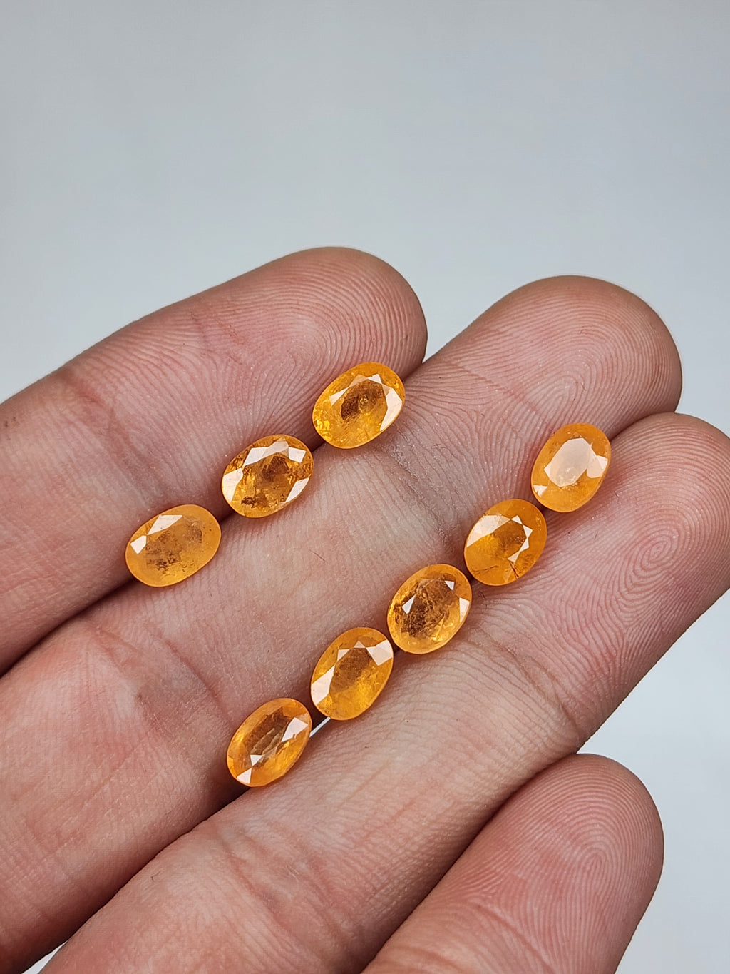 Natural Spessartine Garnet Gemstone Faceted Cut Oval Shape High Quality Loose Gemstones For Jewelry Making 7x5 MM Size 8 Pcs V5236