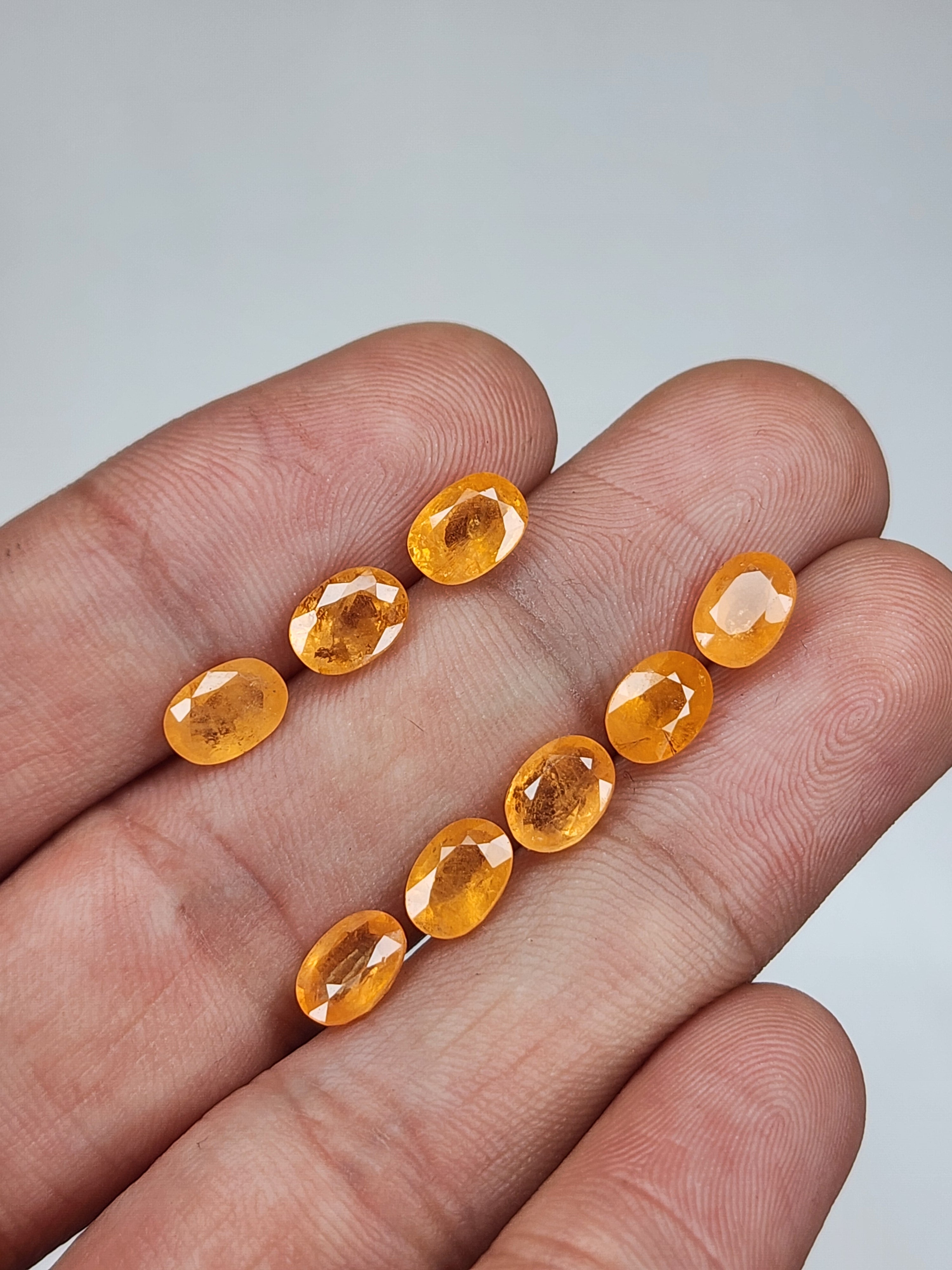 Natural Spessartine Garnet Gemstone Faceted Cut Oval Shape High Quality Loose Gemstones For Jewelry Making 7x5 MM Size 8 Pcs V5236