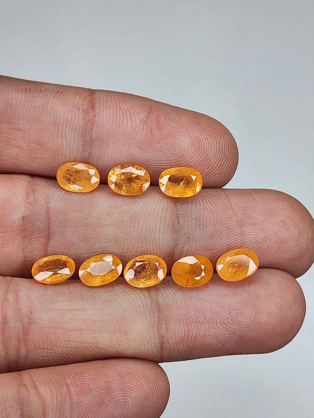 Natural Spessartine Garnet Gemstone Faceted Cut Oval Shape High Quality Loose Gemstones For Jewelry Making 7x5 MM Size 8 Pcs V5236