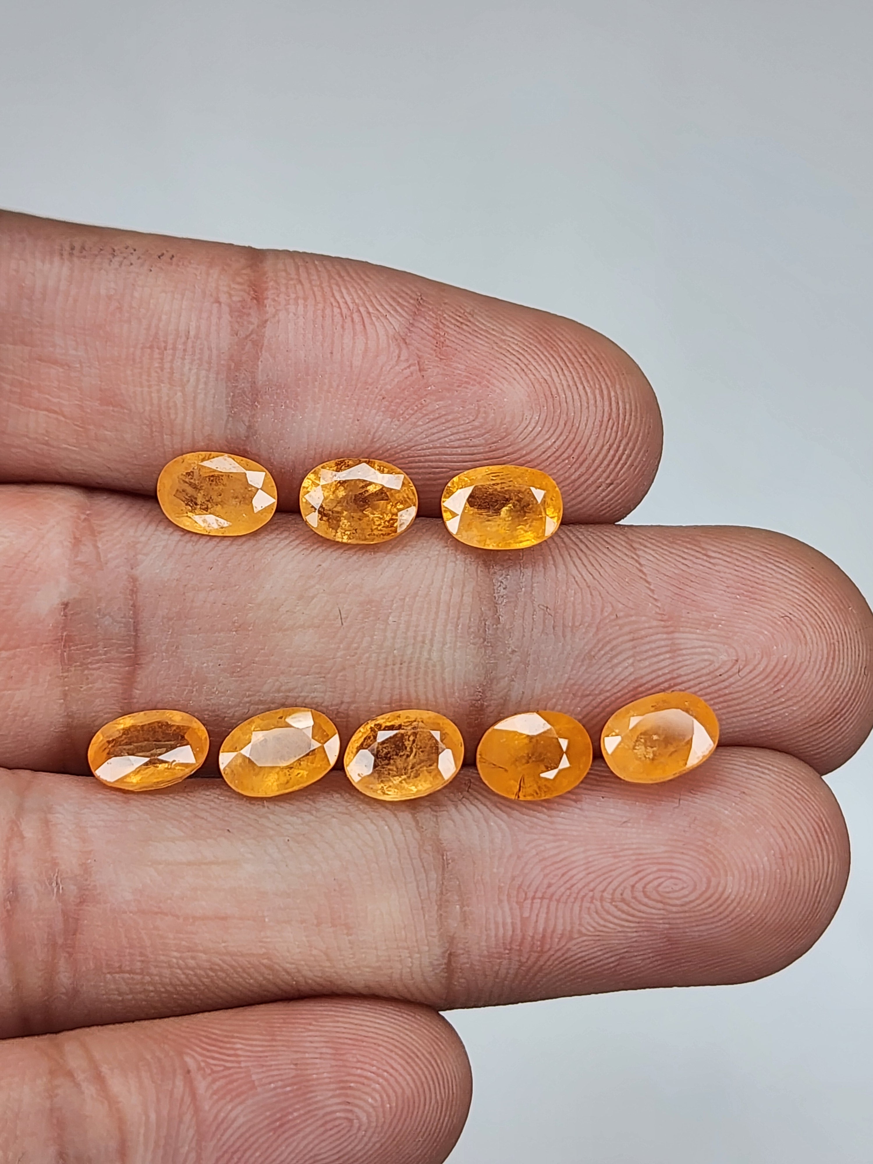Natural Spessartine Garnet Gemstone Faceted Cut Oval Shape High Quality Loose Gemstones For Jewelry Making 7x5 MM Size 8 Pcs V5236