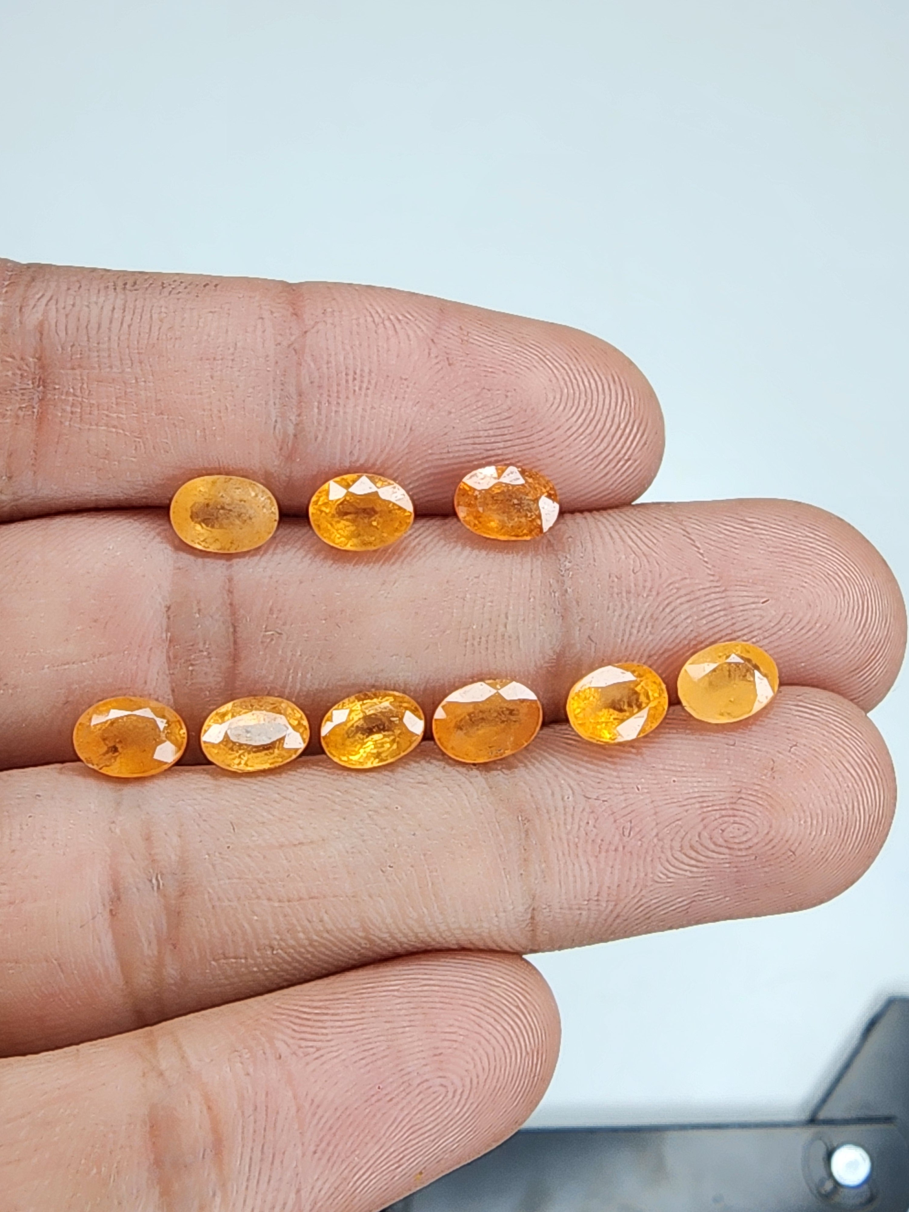 Natural Spessartine Garnet Gemstone Faceted Cut Oval Shape High Quality Loose Gemstones For Jewelry Making 7x5 MM Size 9 Pcs V5239