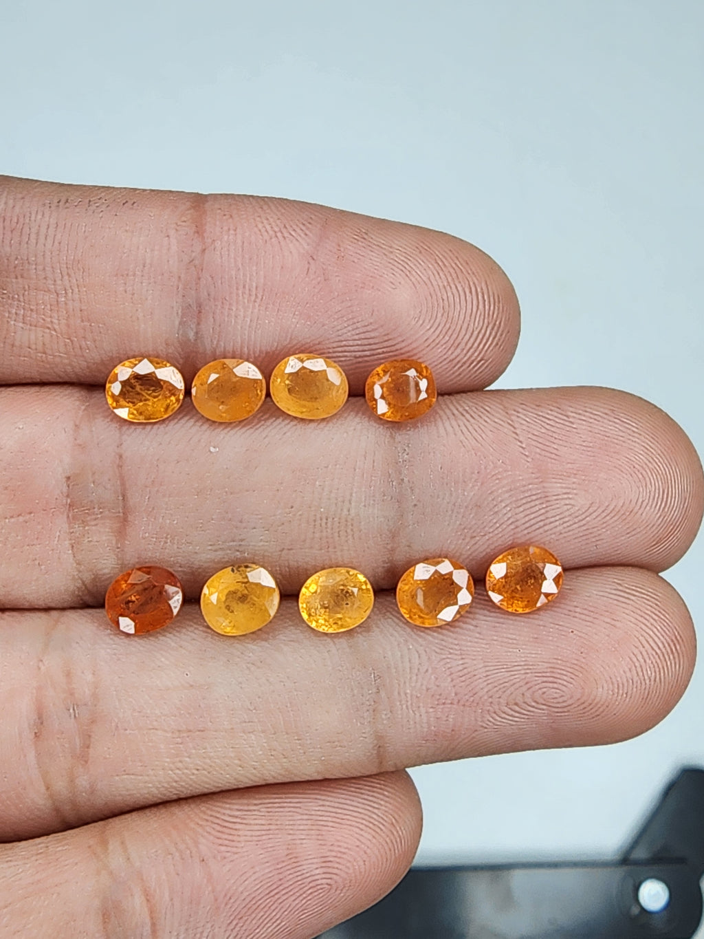 Natural Spessartine Garnet Gemstone Faceted Cut Oval Shape High Quality Loose Gemstones For Jewelry Making 6x4 MM Size 9 Pcs V5241