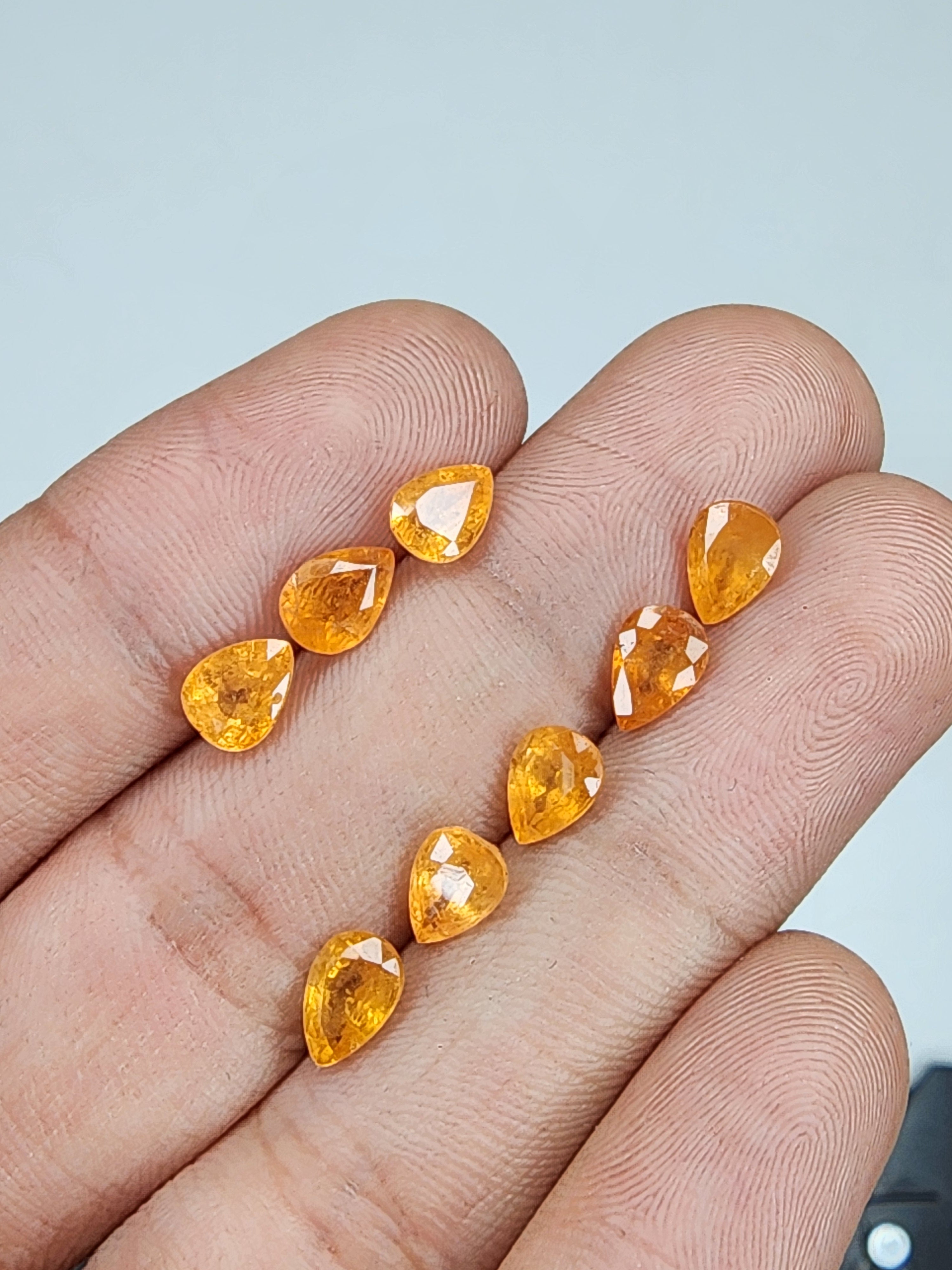 Natural Spessartine Garnet Gemstone Faceted Cut Pear Shape High Quality Loose Gemstones For Jewelry Making 7x5 MM Size 8 Pcs V5243