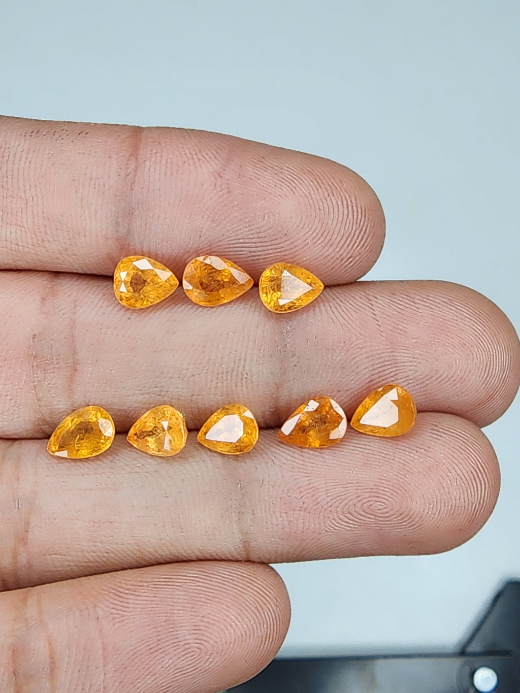 Natural Spessartine Garnet Gemstone Faceted Cut Pear Shape High Quality Loose Gemstones For Jewelry Making 7x5 MM Size 8 Pcs V5243