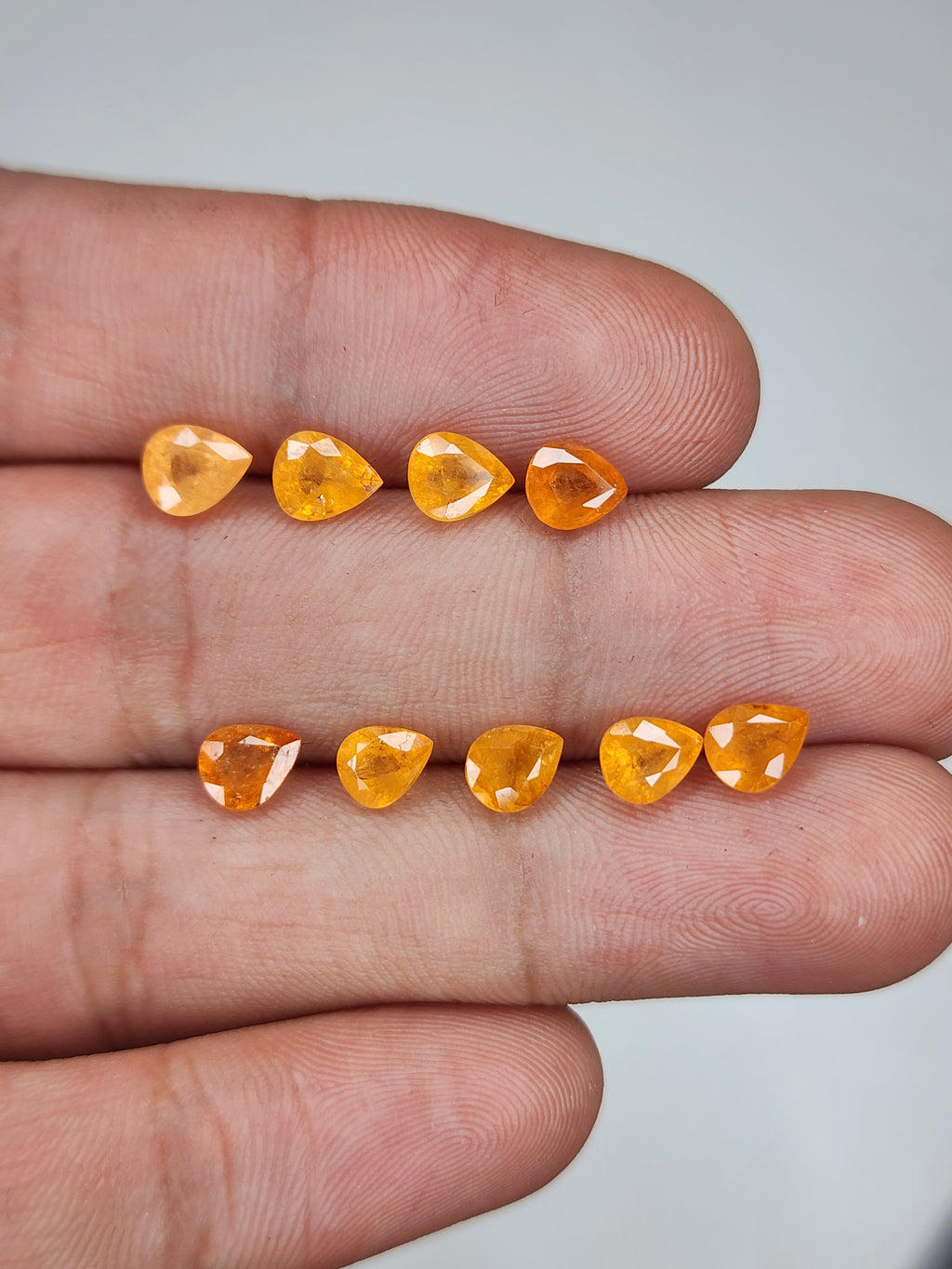 Natural Spessartine Garnet Gemstone Faceted Cut Pear Shape High Quality Loose Gemstones For Jewelry Making 6x4 MM Size 9 Pcs V5244
