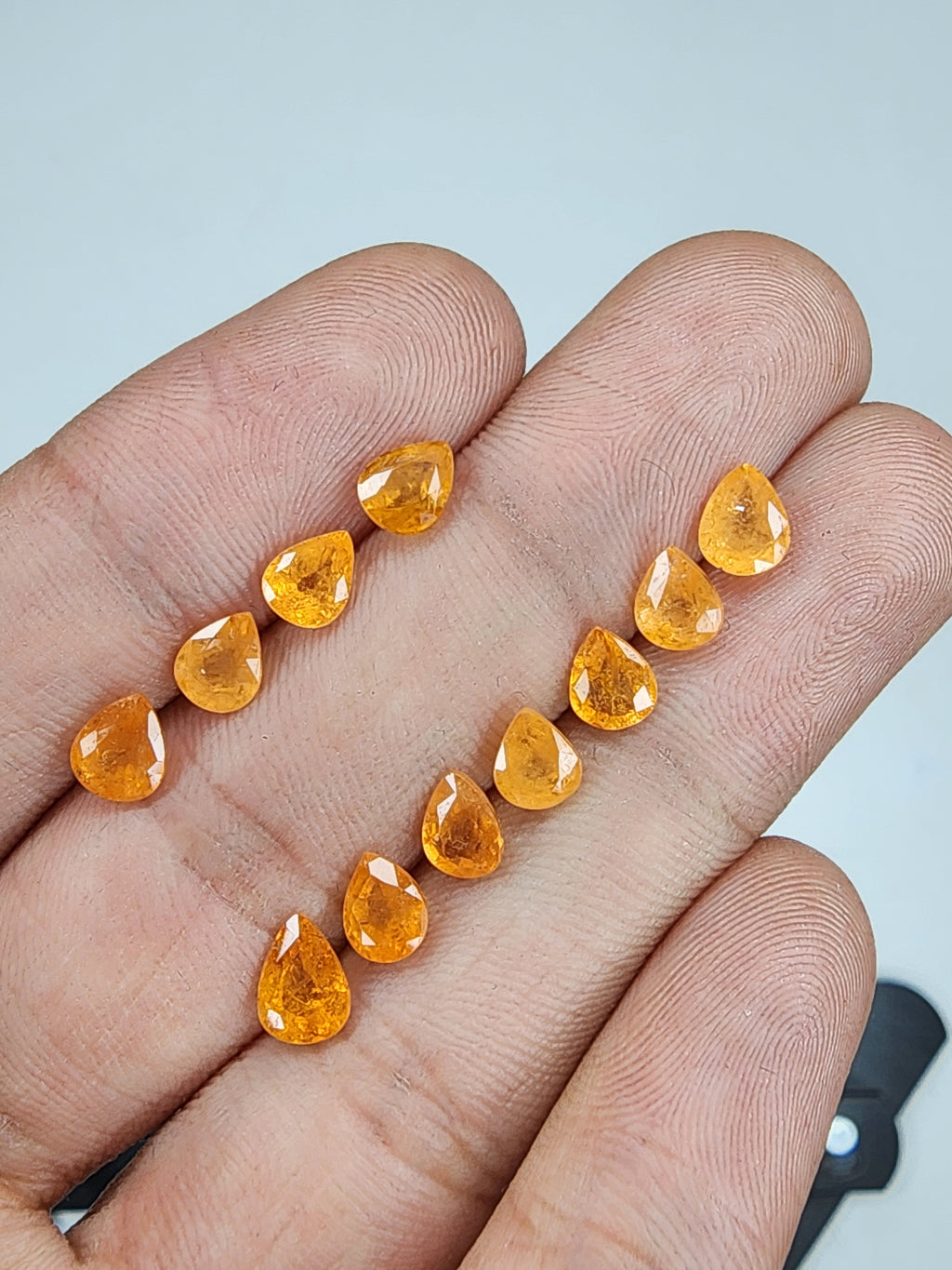 Natural Spessartine Garnet Gemstone Faceted Cut Pear Shape High Quality Loose Gemstones For Jewelry Making 6x4 MM Size 11 Pcs V5245