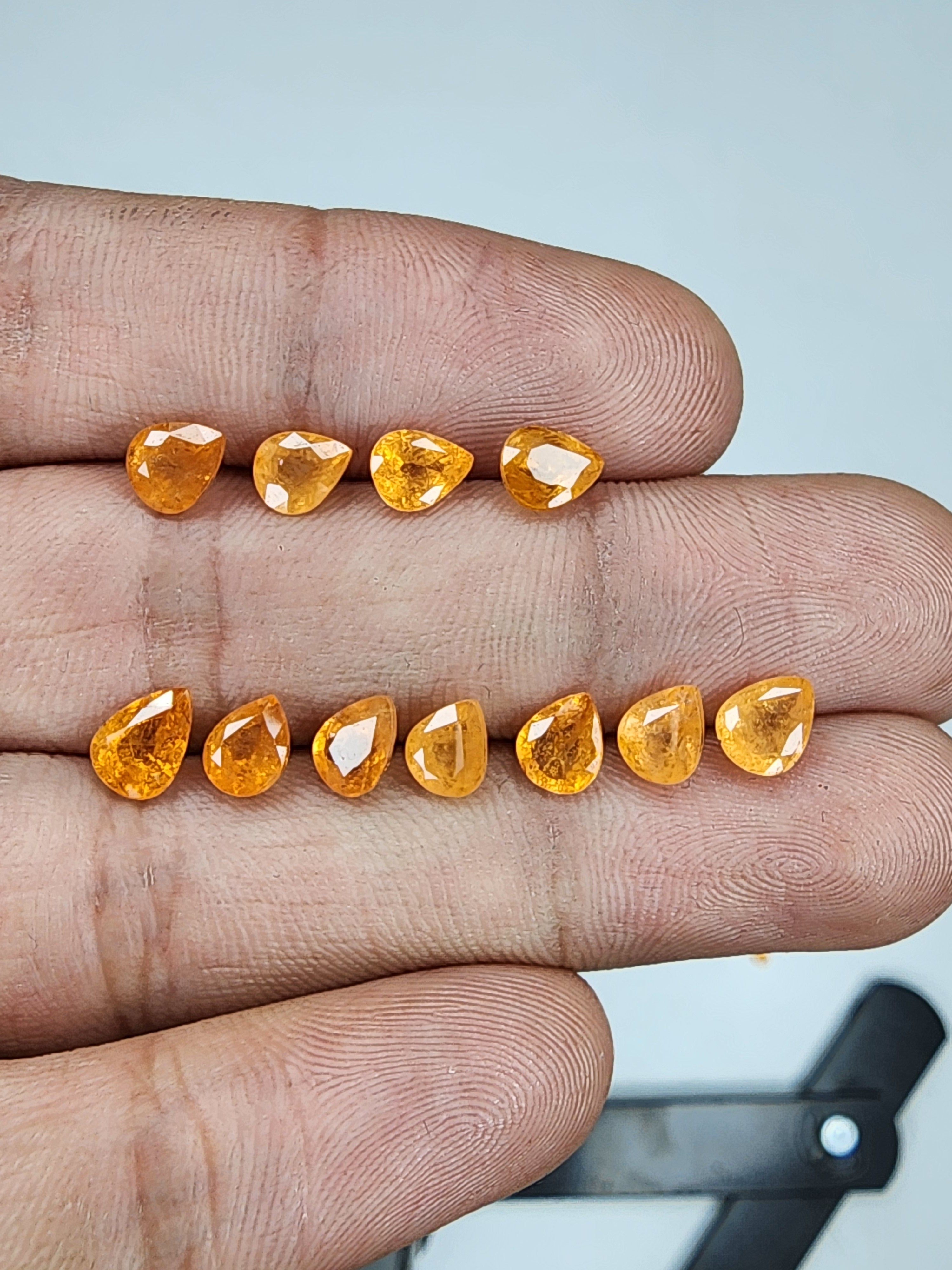 Natural Spessartine Garnet Gemstone Faceted Cut Pear Shape High Quality Loose Gemstones For Jewelry Making 6x4 MM Size 11 Pcs V5245