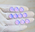 Natural Lavender Quartz Gemstone Rose Cut Heart Shape Cabochon High Quality Loose Gemstones For Jewelry Making 12 MM Size 10 Pcs V4196