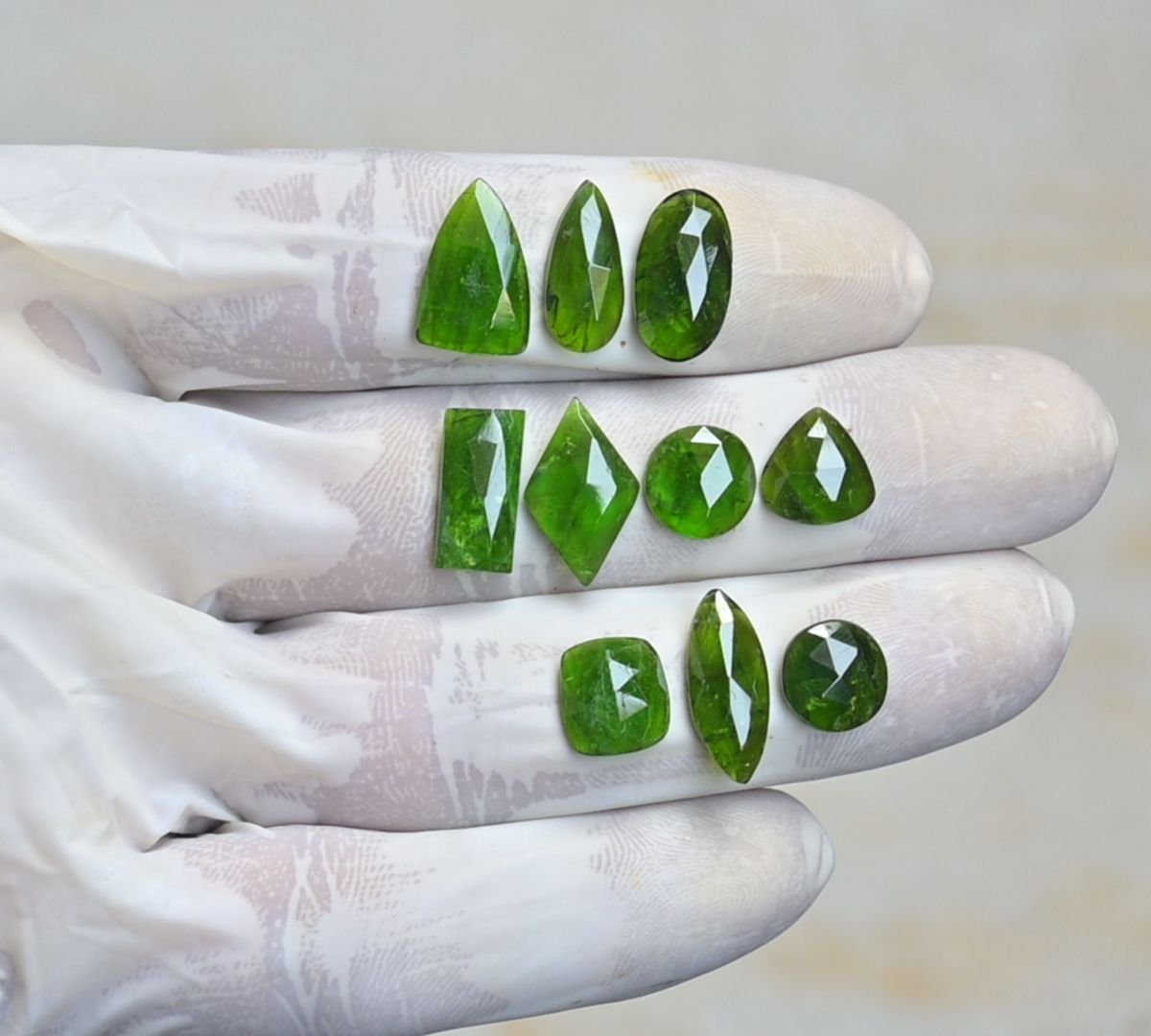 Natural Chrome Gemstone Rose Cut Mix Shape Cabochon High Quality Loose Gemstones For Jewelry Making 10-17 MM Size 10 Pcs V4204