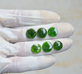 Natural Chrome Gemstone Rose Cut Round Shape Cabochon High Quality Loose Gemstones For Jewelry Making 11-12 MM Size 6 Pcs V4205