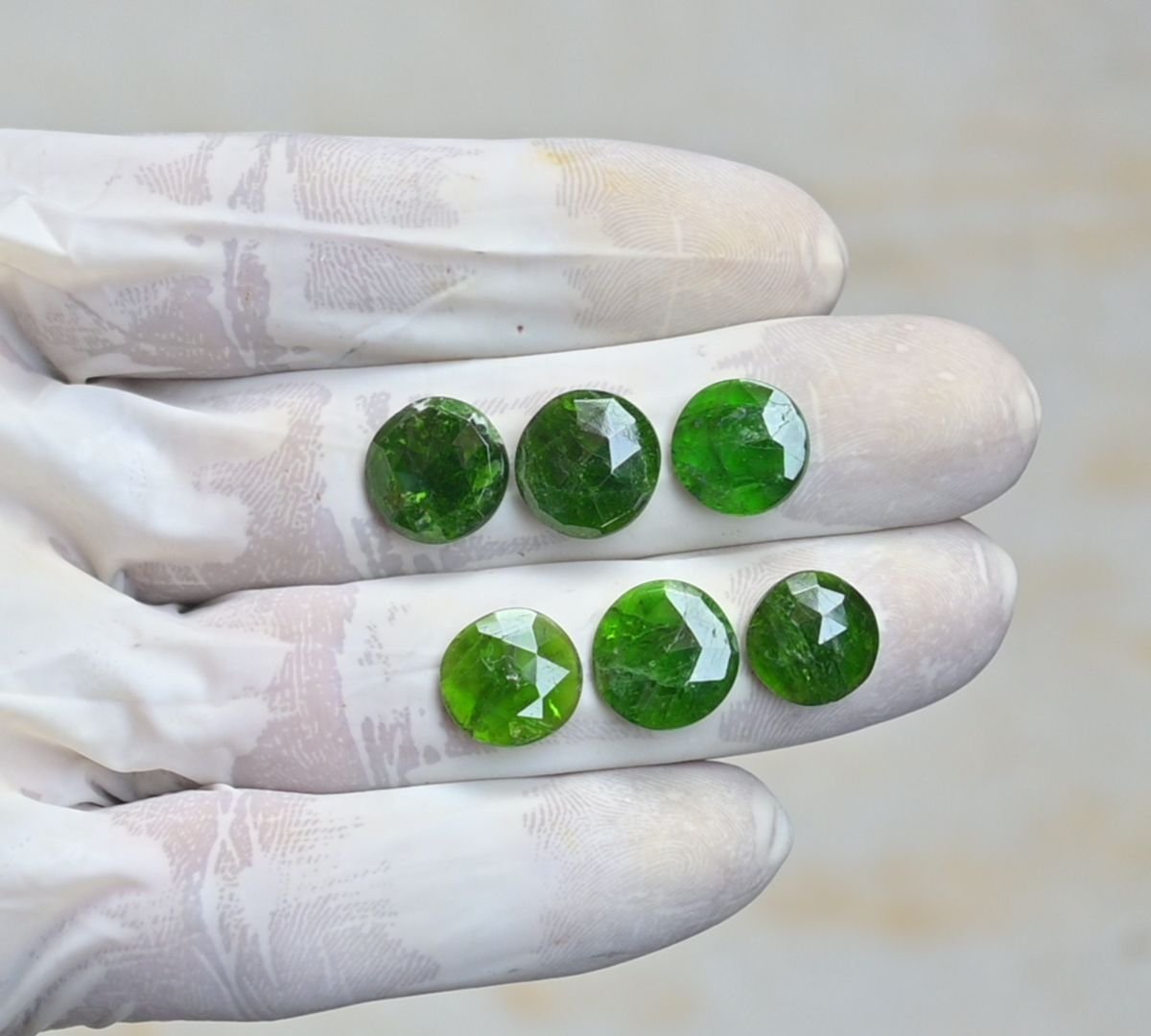 Natural Chrome Gemstone Rose Cut Round Shape Cabochon High Quality Loose Gemstones For Jewelry Making 11-12 MM Size 6 Pcs V4205