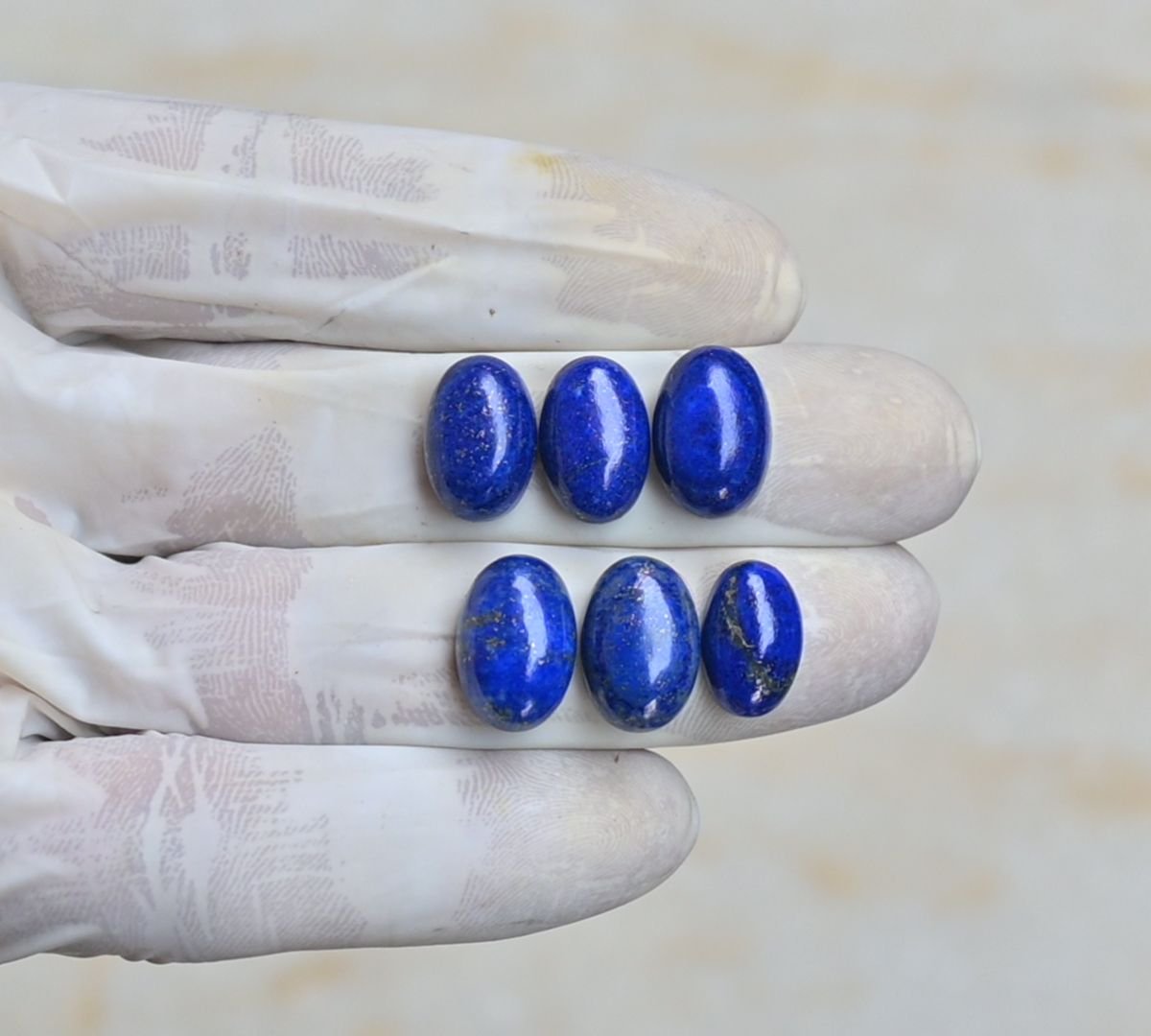 Natural Lapis Lazuli Gemstone Smooth Oval Shape Cabochon High Quality Loose Gemstones For Jewelry Making 13-15 MM Size 6 Pcs V4217