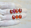 Natural Hessonite Garnet Gemstone Rose Cut Oval Shape Cabochon High Quality Loose Gemstones For Jewelry Making 12-14 MM Size 7 Pcs V4223