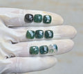 Natural Moss Agate Gemstone Rose Cut Cushion Shape Cabochon High Quality Loose Gemstones For Jewelry Making 10 MM Size 9 Pcs V4224