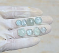 Natural Aquamarine Gemstone Rose Cut Mix Shape Cabochon High Quality Loose Gemstones For Jewelry Making 10-14 MM Size 8 Pcs V4230