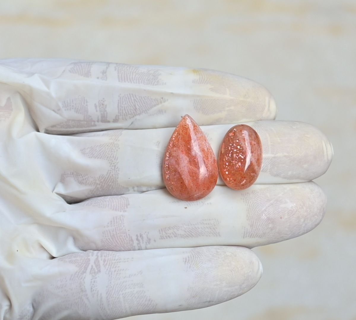 Natural Sunstone Gemstone Smooth Mix Shape Cabochon High Quality Loose Gemstones For Jewelry Making 18-24 MM Size 2 Pcs V4232