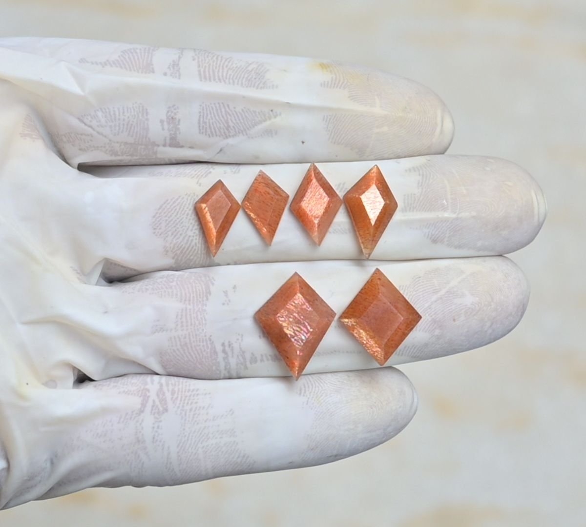 Natural Sunstone Gemstone Step Cut Fancy Shape Cabochon High Quality Loose Gemstones For Jewelry Making 13-18 MM Size 6 Pcs V4233