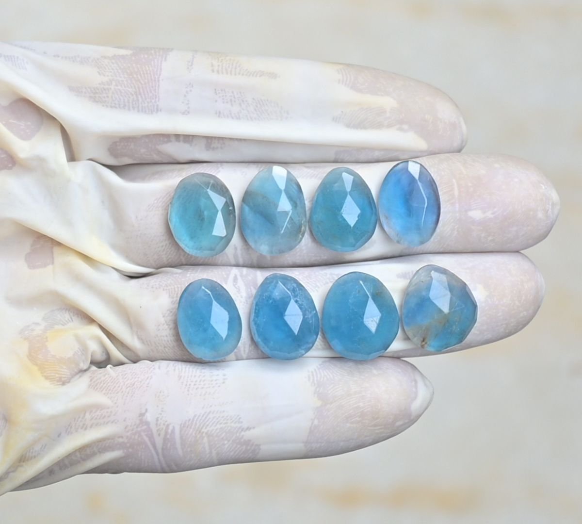 Natural Fluorite Gemstone Rose Cut Fancy Shape Cabochon High Quality Loose Gemstones For Jewelry Making 14-15 MM Size 8 Pcs V4237