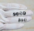 Natural Black Rutile Gemstone Rose Cut Mix Shape Cabochon High Quality Loose Gemstones For Jewelry Making 8-11 MM Size 7 Pcs V4248