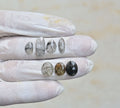 Natural Black Rutile Gemstone Rose Cut Mix Shape Cabochon High Quality Loose Gemstones For Jewelry Making 9-15 MM Size 7 Pcs V4256