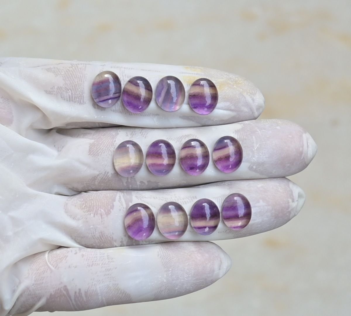 Natural Fluorite Gemstone Smooth Oval Shape Cabochon High Quality Loose Gemstones For Jewelry Making 11-9 MM Size 12 Pcs V4258
