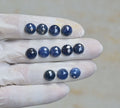 Natural Blue Sapphire Gemstone Rose Cut Round Shape Cabochon Shape High Quality Loose Gemstones For Jewelry Making 9 MM Size 12 Pcs V4259
