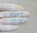 Natural Aquamarine Gemstone Hand Carved Leaf Shape Cabochon High Quality Loose Gemstones For Jewelry Making 8-10 MM Size 10 Pcs V4269