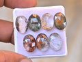Natural Herkimer Lodolite Gemstone Rose Cut Oval Shape Cabochon High Quality Loose Gemstones For Jewelry Making 14x10 MM Size 7 Pcs V4681