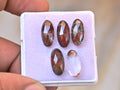 Natural Herkimer Lodolite Gemstone Rose Cut Oval Shape Cabochon High Quality Loose Gemstones For Jewelry Making 15x12 MM Size 5 Pcs V4682