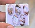 Natural Herkimer Lodolite Gemstone Rose Cut Oval Shape Cabochon High Quality Loose Gemstones For Jewelry Making 20x10 MM Size 5 Pcs V4683