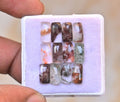 Natural Herkimer Lodolite Gemstone Rose Cut Rectangle Shape Cabochon High Quality Loose Gemstones For Jewelry Making 12x5 MM Size 12 Pcs V4686