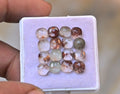 Natural Herkimer Lodolite Gemstone Rose Cut Cushion Shape Cabochon High Quality Loose Gemstones For Jewelry Making 6 MM Size 16 Pcs V4691