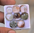 Natural Herkimer Lodolite Gemstone Rose Cut Cushion Shape Cabochon High Quality Loose Gemstones For Jewelry Making 10-12 MM Size 8 Pcs V4692
