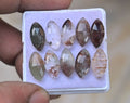 Natural Herkimer Lodolite Gemstone Rose Cut Marquise Shape Cabochon High Quality Loose Gemstones For Jewelry Making 9x7 MM Size 10 Pcs V4695