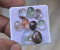 Natural Herkimer Lodolite Gemstone Rose Cut Fancy Shape Cabochon High Quality Loose Gemstones For Jewelry Making 10-15 MM Size 9 Pcs V4697