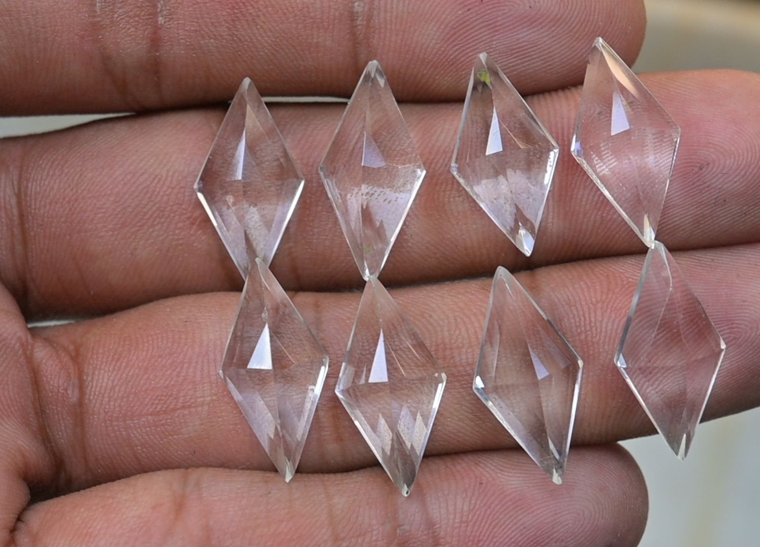Natural Crystal Gemstone Step Cut Fancy Shape Cabochon High Quality Loose Gemstones For Jewelry Making 20x10 MM Size 8 Pcs V3732