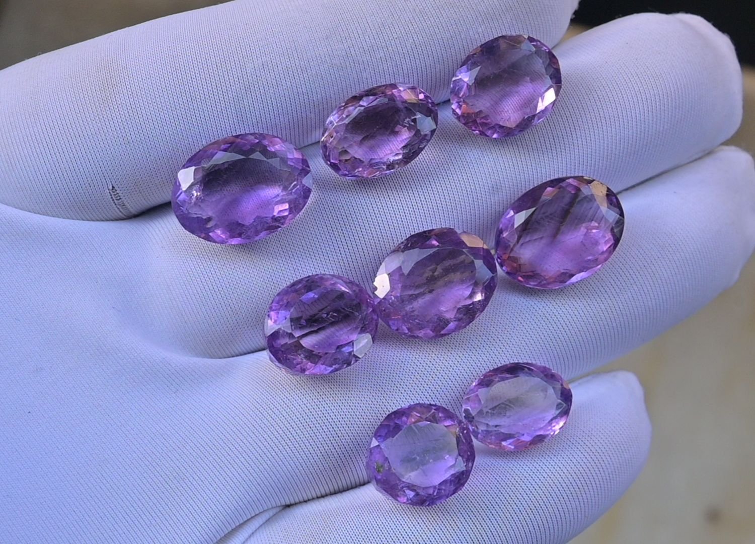 Natural Amethyst Gemstone Faceted Cut Mix Shape High Quality Loose Gemstones For Jewelry Making 12-15 MM Size 8 Pcs V3742