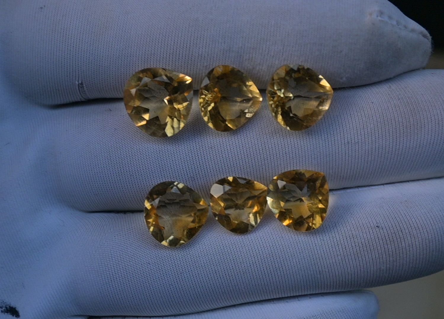 Natural Citrine Gemstone Faceted Cut Heart Shape High Quality Loose Gemstones For Jewelry Making 10-11 MM Size 6 Pcs V3751