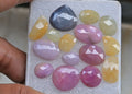 Natural Sapphire Gemstone Rose Cut Mix Shape Cabochon High Quality Loose Gemstones For Jewelry Making 9-18 MM Size 15 Pcs V3754