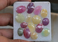 Natural Sapphire Gemstone Rose Cut Mix Shape Cabochon High Quality Loose Gemstones For Jewelry Making 11-18 MM Size 15 Pcs V3756