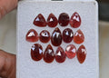 Natural Garnet Gemstone Rose Cut Mix Shape Cabochon High Quality Loose Gemstones For Jewelry Making 9-14 MM Size 14 Pcs V3757