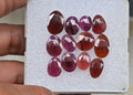 Natural Garnet Gemstone Rose Cut Mix Shape Cabochon High Quality Loose Gemstones For Jewelry Making 9-15 MM Size 12 Pcs V3758