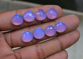 Natural Lavender Quartz Gemstone Rose Cut Heart Shape Cabochon High Quality Loose Gemstones For Jewelry Making 12 MM Size 8 Pcs V3759
