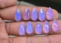 Natural Lavender Quartz Gemstone Rose Cut Pear Shape Cabochon High Quality Loose Gemstones For Jewelry Making 16x8 MM Size 10 Pcs V3761