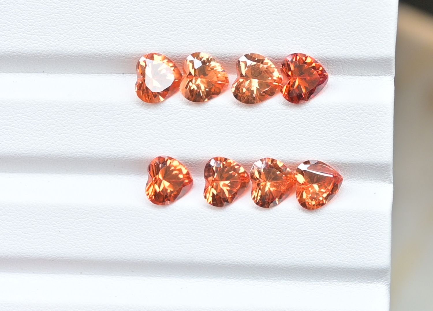Zircon Gemstone Faceted Cut Heart Shape High Quality Loose Gemstones For Jewelry Making 8 MM Size 8 Pcs V3773