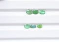 Natural Emerald Gemstone Faceted Cut Oval Shape High Quality Loose Gemstones For Jewelry Making 6-7 MM Size 6 Pcs V3777