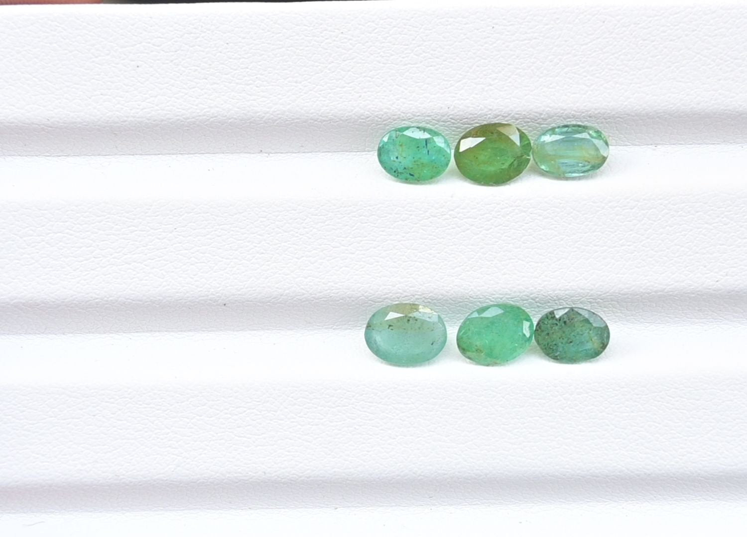Natural Emerald Gemstone Faceted Cut Oval Shape High Quality Loose Gemstones For Jewelry Making 7x5 MM Size 6 Pcs V3778