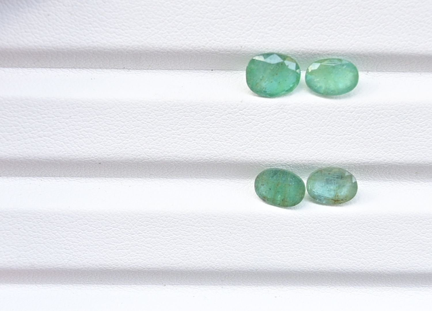 Natural Emerald Gemstone Faceted Cut Oval Shape High Quality Loose Gemstones For Jewelry Making 7-8 MM Size 4 Pcs V3779