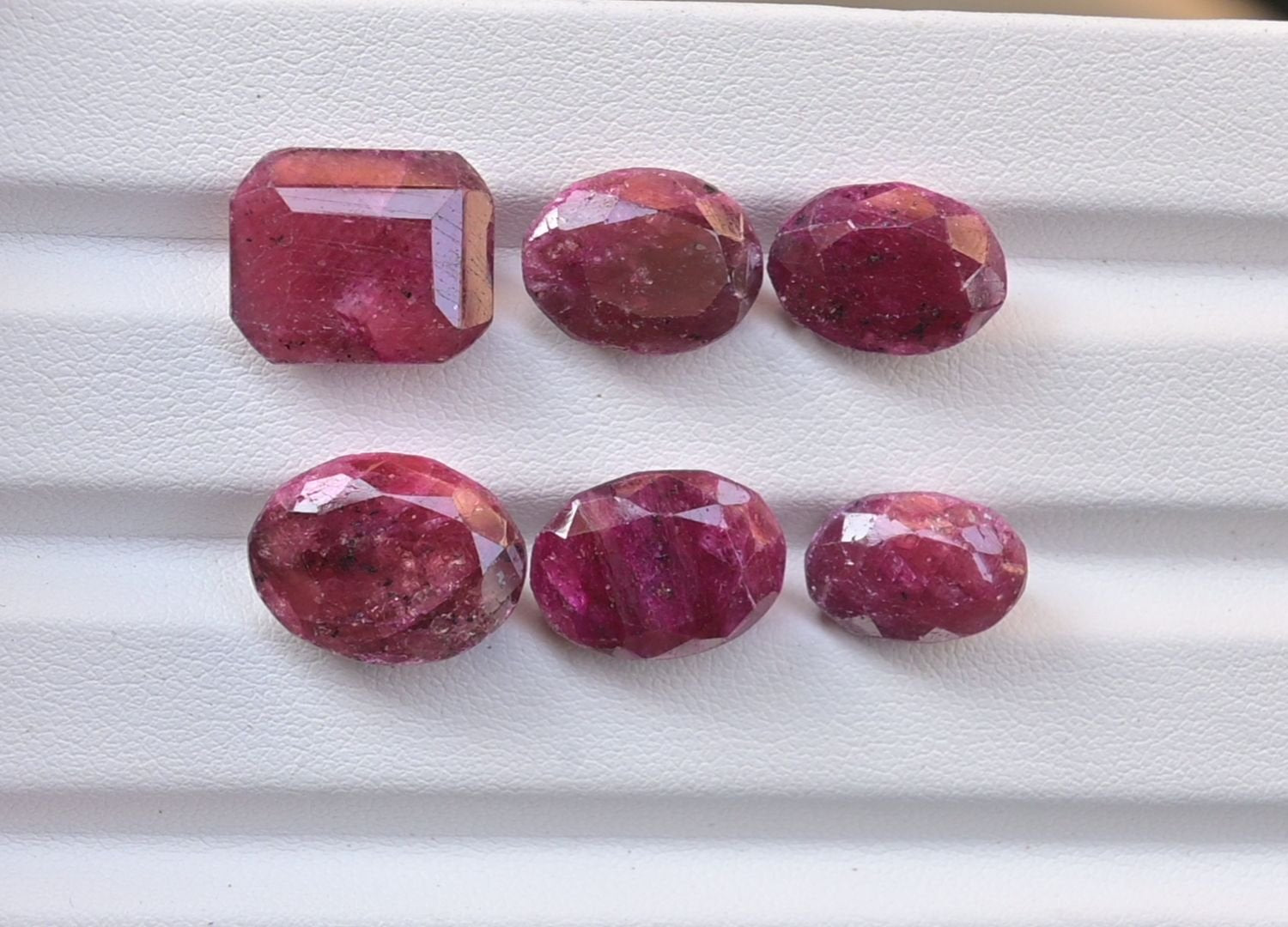 Natural Ruby Gemstone Faceted Cut Mix Shape Shape High Quality Loose Gemstones For Jewelry Making 12-15 MM Size 6 Pcs V3783