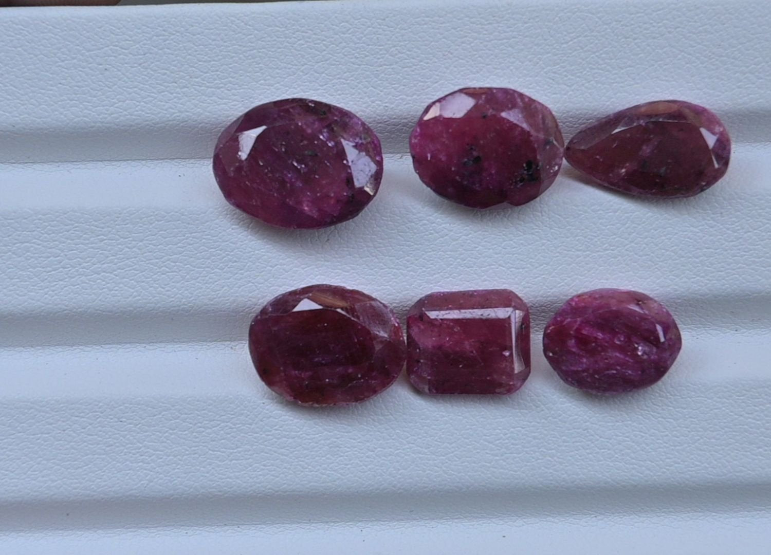 Natural Ruby Gemstone Faceted Cut Mix Shape Shape High Quality Loose Gemstones For Jewelry Making 11-15 MM Size 6 Pcs V3785